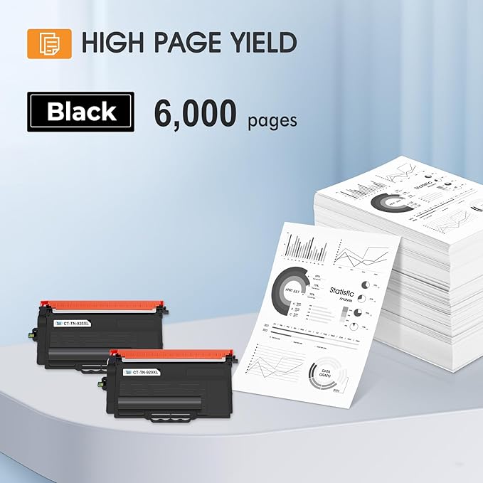 HL-L6210DW TN920 TN920XL Toner Cartridge Compatible for Brother TN920XL TN920 TN920XXL Toner for Brother Printer HL-L6210DWT HL-L5210DW HL-L5210DN HL-L5210DWT Printer Black High Yield 2 Pack