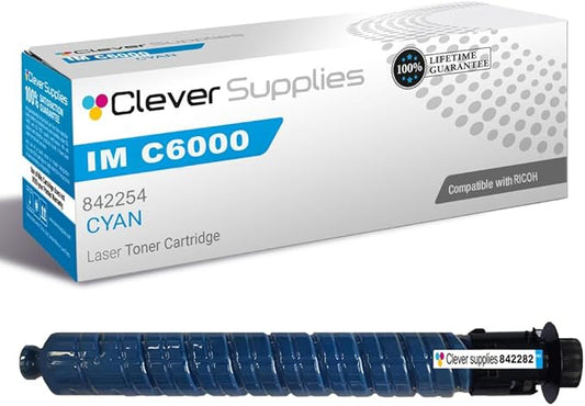 Clever Supplies CS Replacement Compatible with Ricoh IM C6000 Toner Cartridge 842282 to use with IM C4500 (Cyan, 1-Pack)