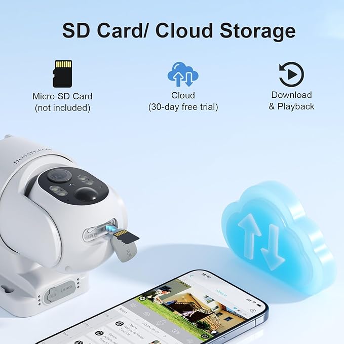 Solar Security Cameras Wireless Outdoor, 360° PTZ Remote Cameras for Home Security Solar Powered, 2K 3MP Security Camera Outdoor Wireless with Spotlight Color Night Vision, PIR Sensor, 2-Way Audio