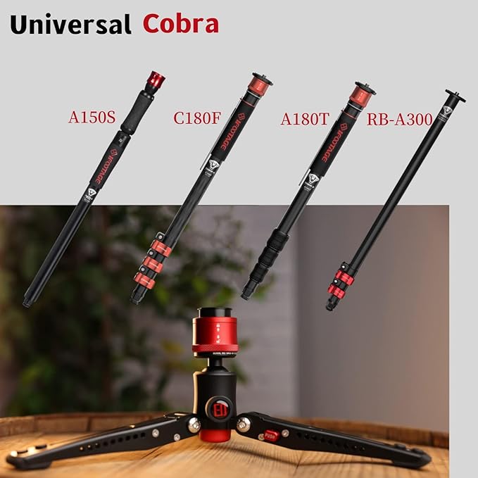 IFOOTAGE Cobra 3 Base,Monopod Base,Portable Tabletop Mini Tripod Mount with 360° Degree Rotatable Ball-Head,Quick Release Platform,Compatibility Cobra 2,Max Load 17.6 lbs