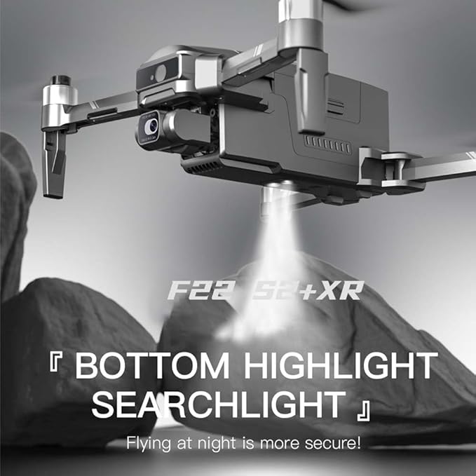 SJRC F22 S2+ XR Drone with Camera 4k, EIS Drone, 40 Minutes Flight Time, 6 km Transmission Range, Remote Control Screen, Drones For Adults, Foldable RC Quadcopter (3 Batteries)