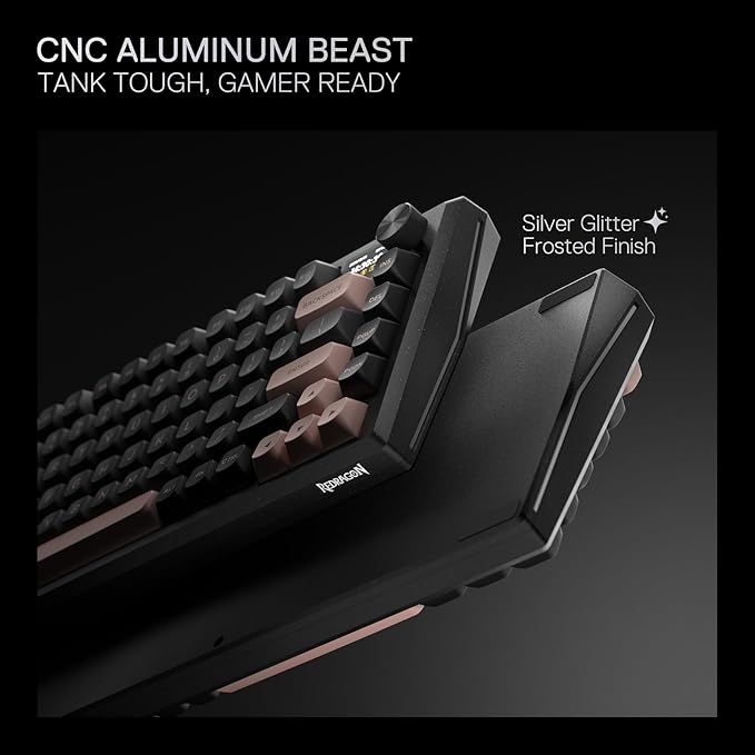 Redragon K720 Wireless CNC Gasket Gaming Keyboard w/Hype Screen & Knob, 81 Keys Mechanical Keyboard, Smart 1.14’’ TFT Info Display, 5-Layer Noise Dampening, Custom Linear Switch, Dawn Sakura Color