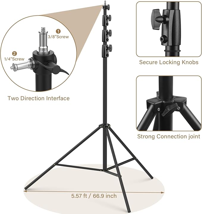 16.4' Heavy Duty Extreme Tall Video Camera Sports Tripod Stand, Sdfghj 16.4ft/500cm Sky High Tripod Light Stand with 1/4"& 3/8" Screw Adapter, Non-Slip Feet Wind Resistant, for Soccer/Basketball Games