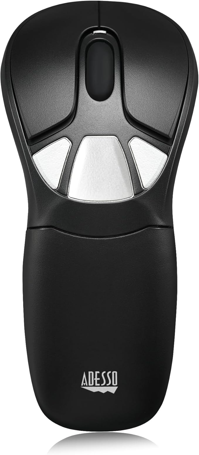 Adesso Wireless Air Mouse and Keyboard Combo, Rechargeable, Desktop Mouse and Presentation Remote with Customizable Buttons & Hand Gestures for TV, Projector, CCTV, Presentation WKB-5300CB