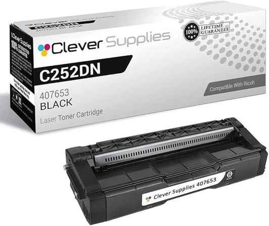 CS Replacement Toner Cartridge Compatible with Ricoh C252DN 407653 Black Color Laser Aficio SP C252DN Aficio SP C252SF Black