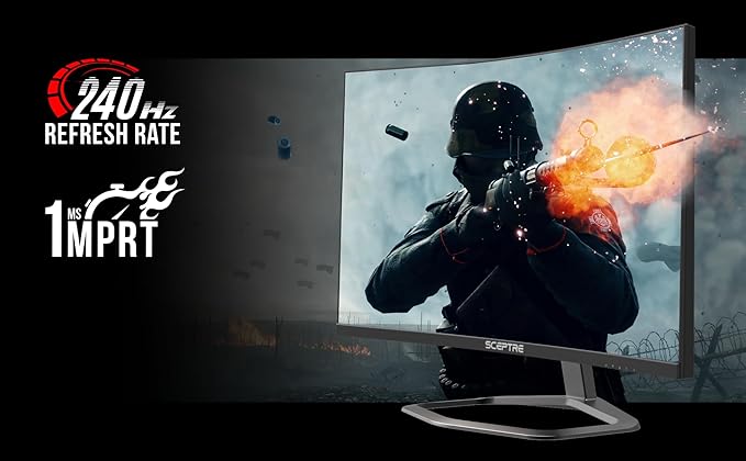 New Curved 27 inch Gaming Monitor 240Hz Plus FreeSync DP HDMI Build-in Speakers, Machine Black 2025