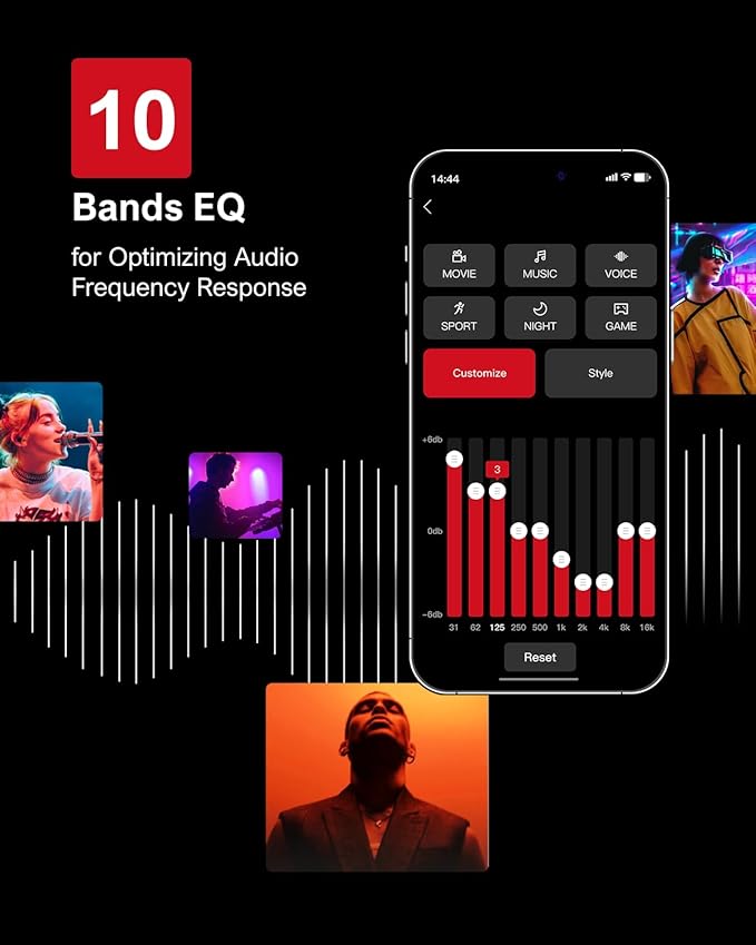ULTIMEA 7.1ch Sound Bar with Subwoofer, Virtual Surround Sound System for TV, Sound Bar for Smart TV with 4 Surround Speakers, Peak Power 330W, TV Soundbar with App Control, Opt/AUX/BT, Aura A40