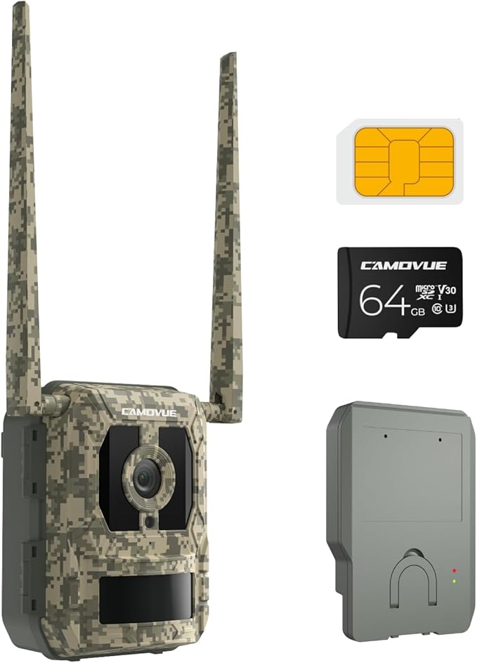 True 4K 4G LTE Cellular Hunting Camera Outdoor+Battery Pack+64G SD Card, 0.2s Trigger Speed, Game or Trail Camera with GPS, Non-Glow IR Night Vision, SIM Card, Motion Capture, Talon Pro Kit