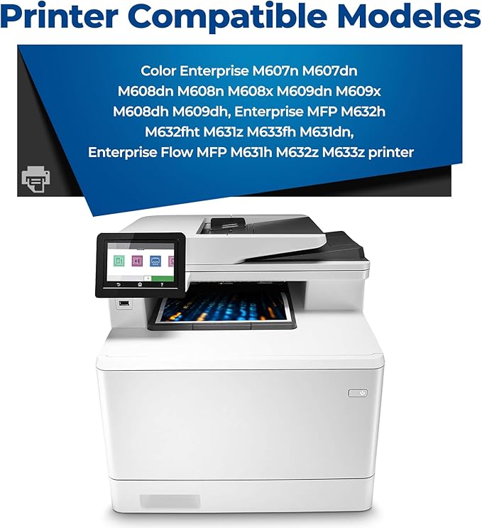 37A Toner Cartridges Replacement Enterprise M607, M608, M609 Series for HP 37A 37X Toner (with Chip) CF237A CF237X Works for Enterprise MFP M631, M632, M633 Series Printer 2Pack(2BK)