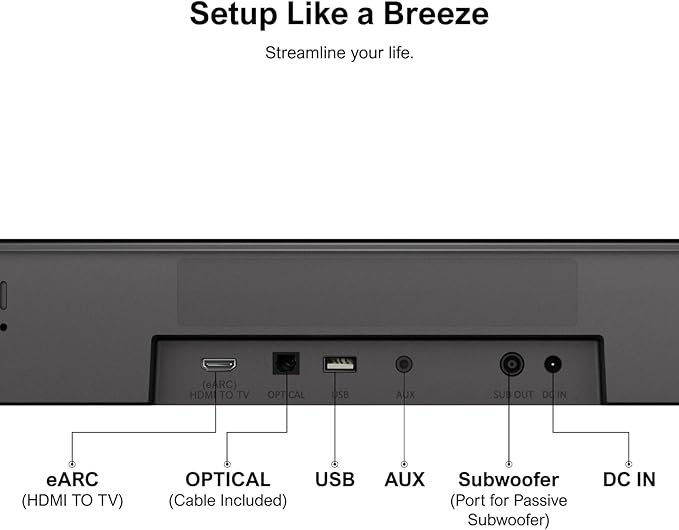ULTIMEA 5.1ch Sound Bar with Dolby Atmos, Surround Sound System for TV, App Control, Home Theater Sound System, TV Soundbar with Subwoofer, 2 Surround Speakers, HDMI eARC/Opt/AUX/BT, Aura A50 Pro