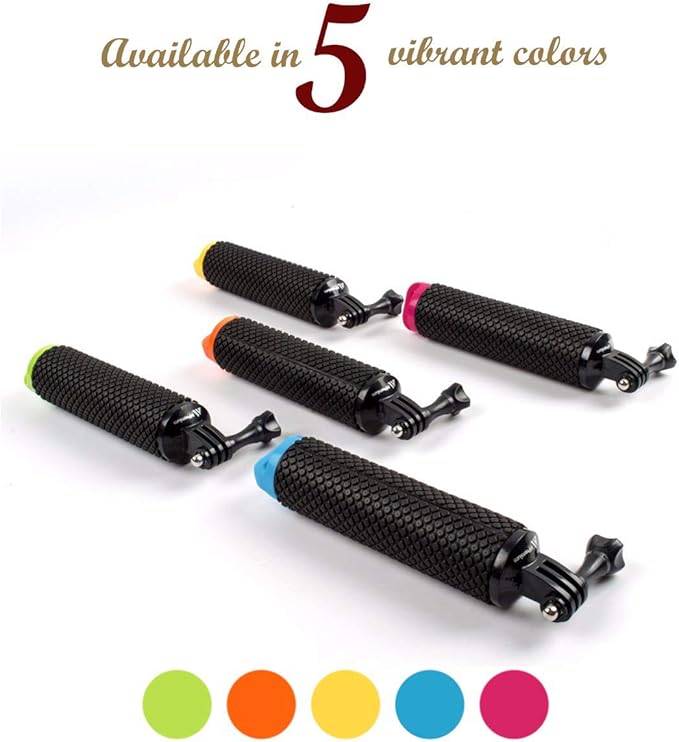 Waterproof Floating Hand Grip Compatible with GoPro Hero 12 11 10 9 8 7 6 5 4 3+ 2 1 Session Black Silver Camera Handler & Handle Mount Accessories Kit for Water Sport and Action Cameras (Green)