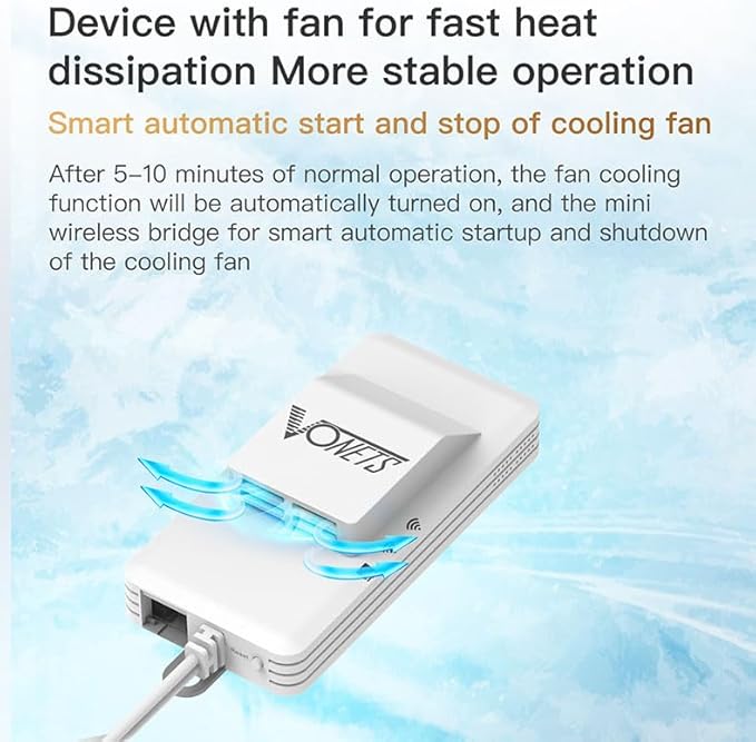 Vonets VAP11AC 2.4G+5G WiFi Bridge/Wireless Repeater/Wired to WiFi Adapter 1200Mbps with RJ45 Ethernet Cable Good Partner for Security System, IP Device