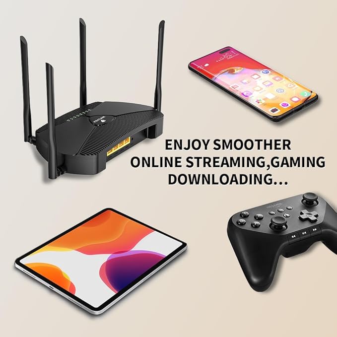 AX3000 WiFi 6 Mesh Router Dual-Band Gigabit Ethernet, Seamless Roaming for Large Homes Smart Home & Gaming Ready Z8103AX-E