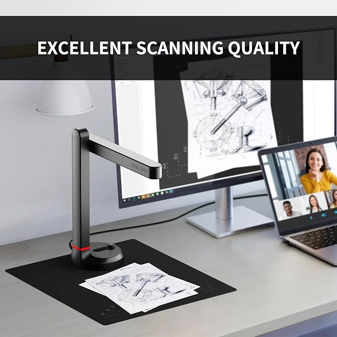 NetumScan 13MP Book Document Camera for Teachers, Multi-Language OCR Recognition by AI Technology, Foldable & Portable, Real-time Projection, Video Recording, Capture SizeA4, Only Windows