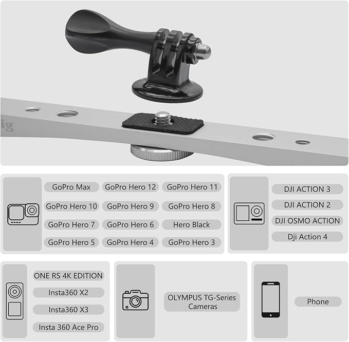 Suptig Dive Rig, Action Camera Rig Compatible for Gopro Hero 13 12 11 10 9 8 7, DJI Osmo, Insta 360, Akaso, Olympus TG, Phone and More Action Camera