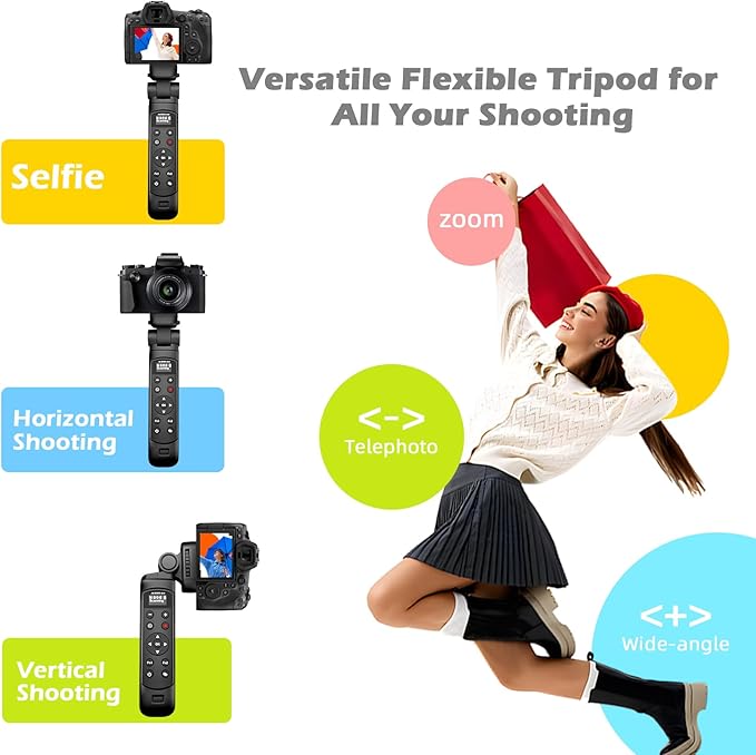 for Nikon Wireless Shooting Grip and Tripod,Rechargeable Wireless Shutter Release with OLED Screen – Video, Zoom & Focus Control for for Nikon A1000, B600, P1000, P950, Z6III, Z30, Z50II, Zfc, Z5