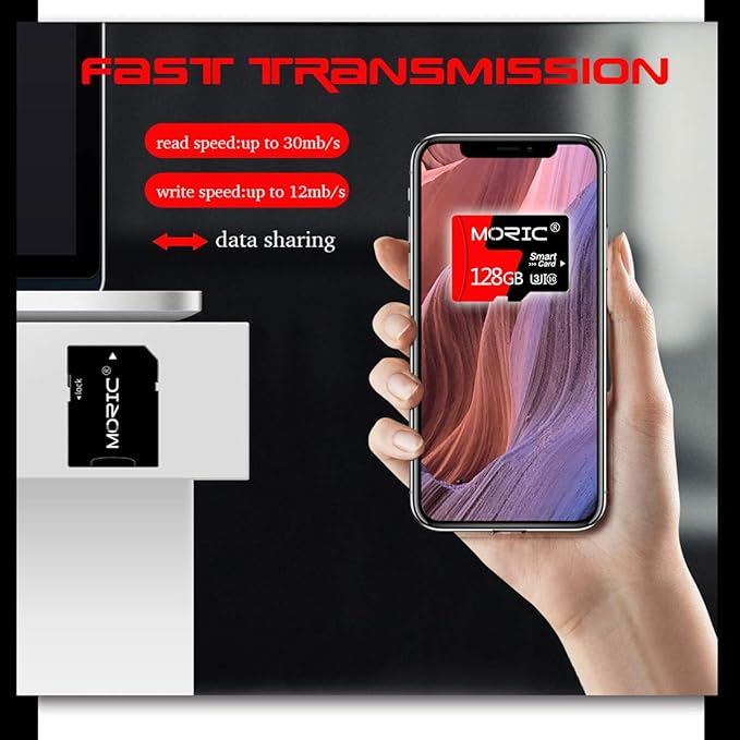 2 Pack 128GB Micro SD Card with SD Adapter High Speed Memory Card,C10 A1 Memory TF Card for Camera/Dash Cam/Smartphone/Tablet/Drone