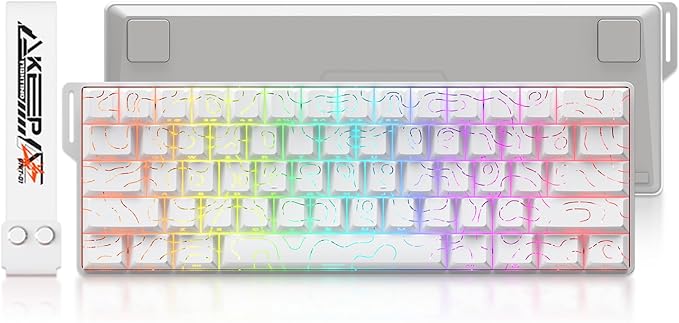 DAREU COOL60 60% Hall Effect Gaming Keyboard with Magnetic Switch, SOCD, 0.01mm Actuation Adjustable Rapid Trigger,8000 Hz Polling, Topographic PBT Keycaps, Hot-swap, RGB Backlit