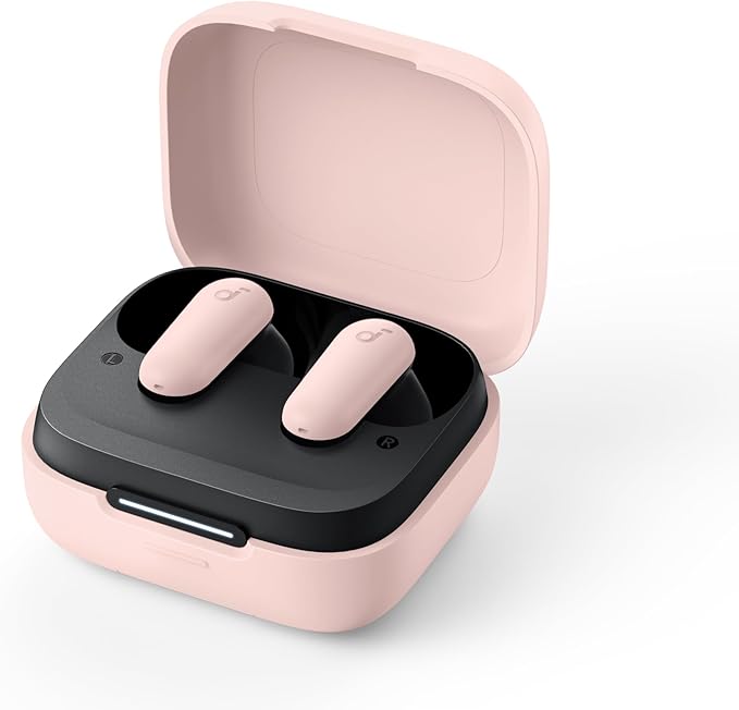 Soundcore P30i by Anker Noise Cancelling Earbuds, Strong and Smart Noise Cancelling, Powerful Bass, 45H Playtime, 2-in-1 Case and Phone Stand, IP54, Wireless Earbuds, Bluetooth 5.4 (Pink)