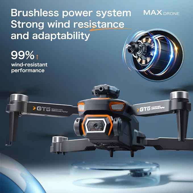 Foldable Quadcopter Drone 2025 Upgraded with 4K Dual Camera, 2.4-Inch HD Screen Remote, Brushless Motor, Optical Flow Positioning, EIS Anti-Shake, APP & Gesture Control, WiFi FPV, 100M Range for Adults and Beginners (14 age+)