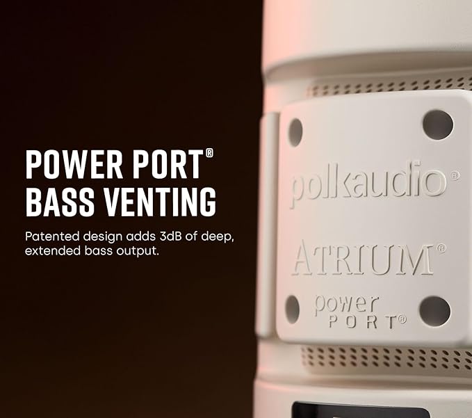 Polk Audio Atrium 6 Outdoor All-Weather Speakers with Bass Reflex Enclosure (Pair, White), Broad Sound Coverage, Speed-Lock Mounting System (Pack of 4)