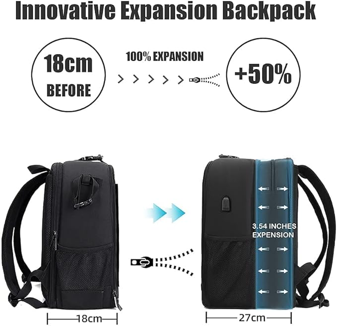 Cwatcun Camera Backpack Trolley Case Bag with Tripod Holder Anti-Theft Waterproof Camera Bag fits 15.6' Laptop for Canon Nikon Sony DSLR SLR Camera for Women Men Photographer