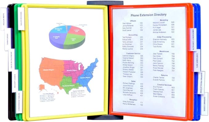 Ultimate Office AdjustaView 10-Pocket Wall Reference Organizer with Easy-Load Pockets and Mounting Screws