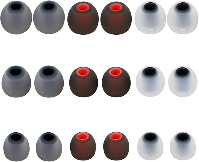 Silicone Earbud Tips - Fit for In-Ear Headphones (Inner Hole 3.8mm-5.1mm) - 9 Pairs S/M/L