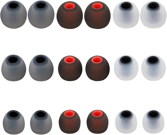 Silicone Earbud Tips - Fit for In-Ear Headphones (Inner Hole 3.8mm-5.1mm) - 9 Pairs S/M/L