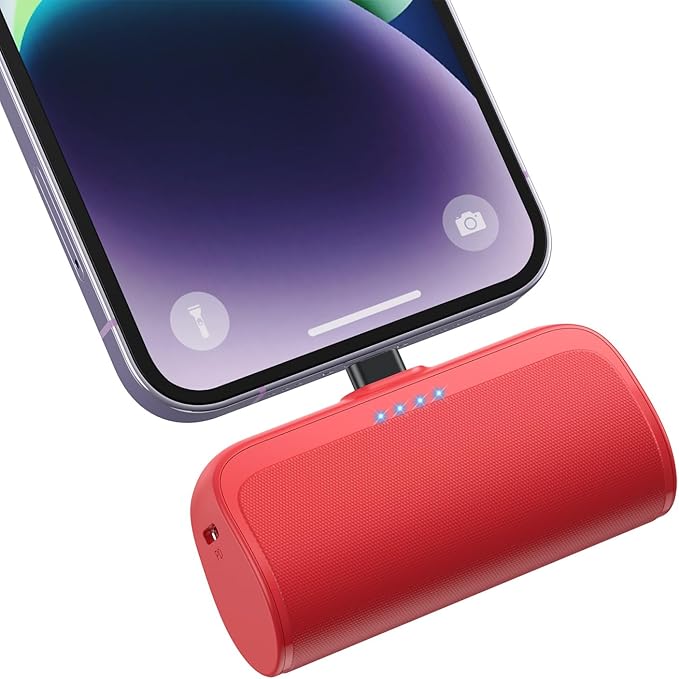 Mini Portable Charger Power Bank for iPhone,5200mAh Portable Phone Charger, Ultra-Compact PD Fast Charging Battery Pack Compatible with iPhone 14/14 Plus/Pro Max/13/12/12 Mini/11/XS/XR/X/8/7/6/6s