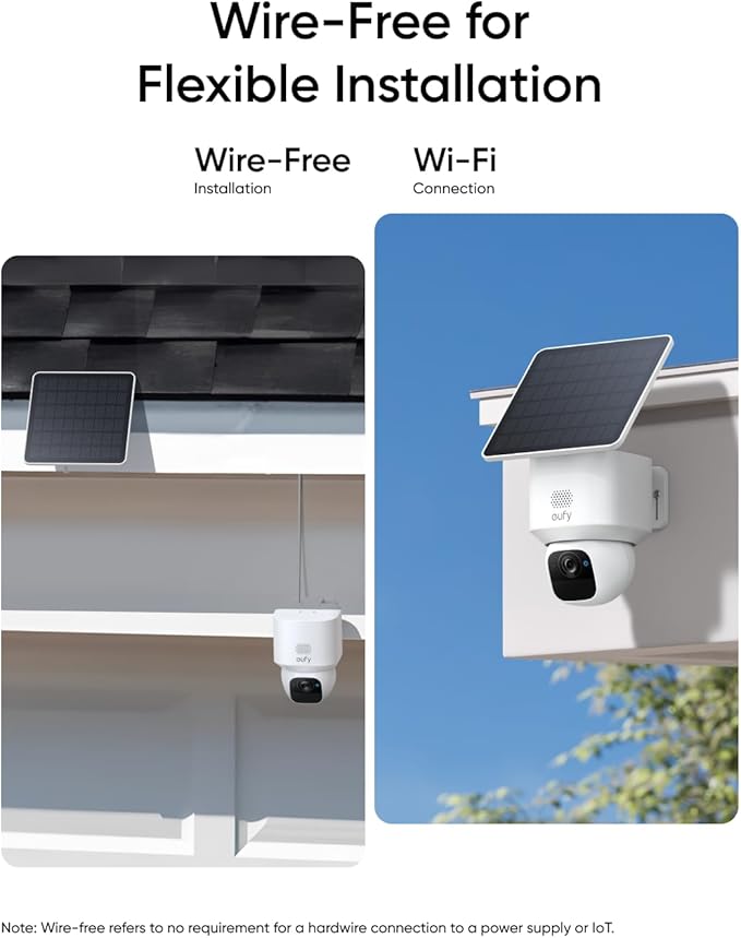 eufy Security SoloCam E30, 2 Pack, Security Cameras Wireless Outdoor, Solar Camera Outdoor Wireless, 360° Pan, AI Tracking, 2K Clarity, No Monthly Fee