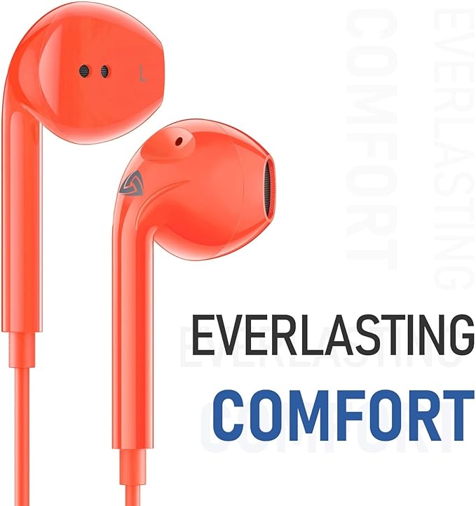 LUDOS Zenith USB C Headphones for iPhone 17 16 15 Pro Max Plus Air iPad Pro Air, 2 Years Warranty, USB-C Earbuds for Samsung Galaxy S24 S23 Ultra S22 S21 S20 A55 A54 A53, USB Type C Earphones - Coral