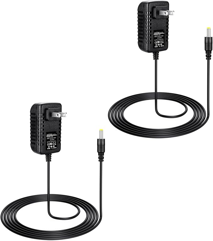 2-Pack 15W Power Cord Adapter Compatible with Echo Pop, Dot 5th, 4th, 3rd Gen, Kids Edition, Spot Smart Speakers - Black Wall Charger Plug Long Cable, 5ft