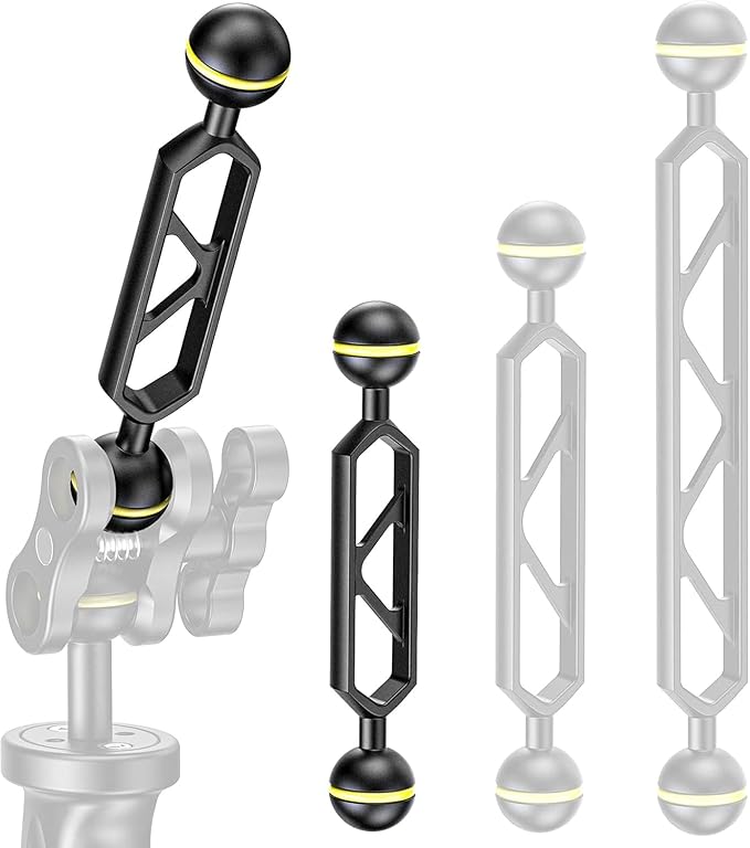Sea frogs 2PCS Double Ball Arm 5.0" Essential Underwater Photography Gear Lighting System Aluminum Alloy Diving Equipment Accessory Lightweight Arms AM-16