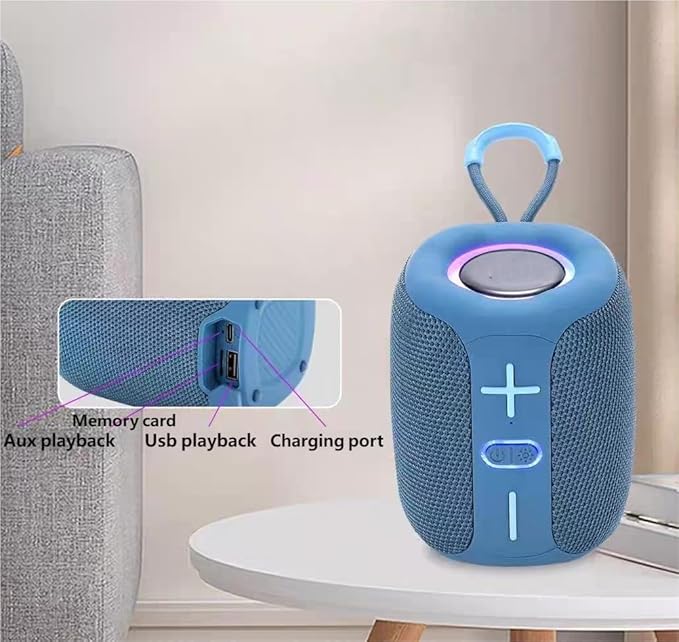 2025 Vibin Wireless Speaker, Colorful RGB Lighting, Bluetooth 5.0 High-Volume Stereo Sound, Dustproof and Waterproof, Easy to Ccarry, for Home, Outdoor Gatherings, and Camping (Camouflage)