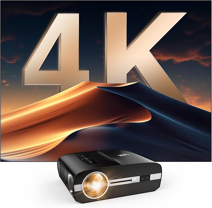4K Smart Daytime Projector,1500 ANSI,Built-in NETFLIX,16000:1 Contrast,300" Display WIFI Bluetooth,Ultra HD HDR10+,38W Speaker,Ideal Home Theater Outdoor Movie Gaming Office Projector,Manual Focus