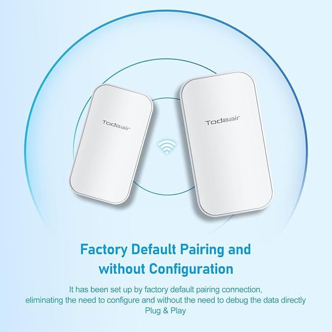 5.8GHz Point to Point Wireless Bridge 1KM Range PoE CCTV Camera Outdoor Plug & Play 2PCS