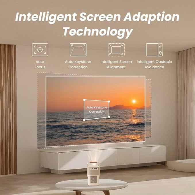 [Sound by JBL& Built-in Battery] Yaber T2 Outdoor Projector with WiFi 6 and Bluetooth, Native 1080P Smart Projector for Inside Outside,Compatible with TV Dongle(Not included)(Camouflage Handle)