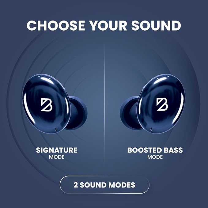Tempo 30 Wireless Earbuds for Small Ears - Award-Winning Sound, Sweatproof Bluetooth Earbuds, Comfortable Ear Buds for Women, Navy Earphones for Small Ear Canals, Long Battery Headphone