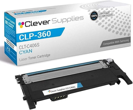 CS Replacement Toner Cartridge Compatible with Samsung CLP 360 CLT-C406S Cyan CLX-3305FN 3306WN 3307 3307W 3307FW SL-C410 C410W C460 C460FW Xpress C410 C410W C460 C460FW C416 C416FW