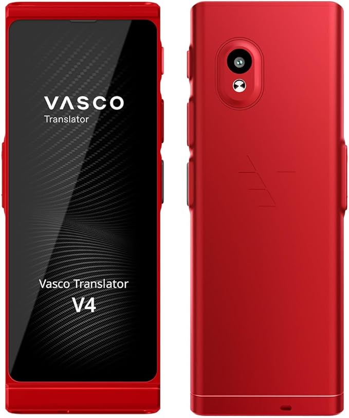Vasco V4 Language Translator Device | 112 Languages | Free Lifetime Internet in Almost 200 Countries | Ruby Red