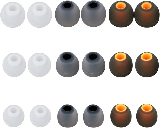 Earbud Replacement Tips Silicone Earbud Tips Earbud Covers Fit for in-Ear Headphones (Inner Hole 3.8mm -5.1mm) Ear Tips Earbud Rubber Tips 9 Pairs S/M/L