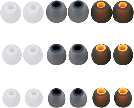 Earbud Replacement Tips Silicone Earbud Tips Earbud Covers Fit for in-Ear Headphones (Inner Hole 3.8mm -5.1mm) Ear Tips Earbud Rubber Tips 9 Pairs S/M/L