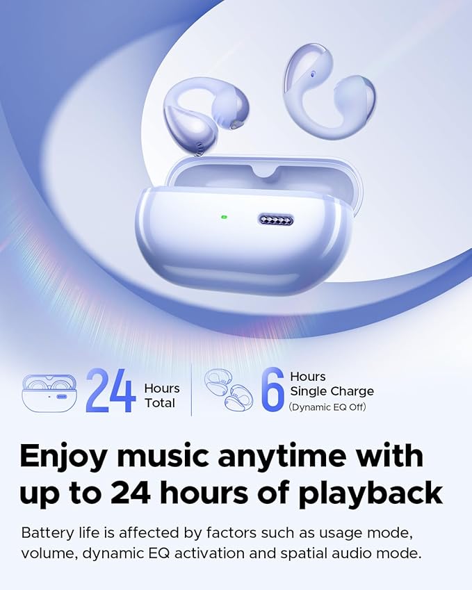 SoundPEATS PearlClip Pro Ear Ultra Open Ear Earbuds Wireless Headphones Bluetooth 5.4 Earphones Clip On Ear Buds with Mic, IPX5 Waterproof, 24 Hrs Play for Running Cycling Fitness