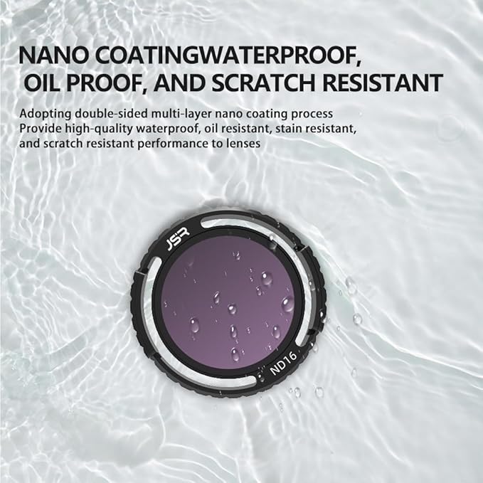 Lens Filter/Filter Set for DJI Avata 2 Drone Waterproof, Anti-Whiteout, UV-Blocking (ND8+ND16+ND32)