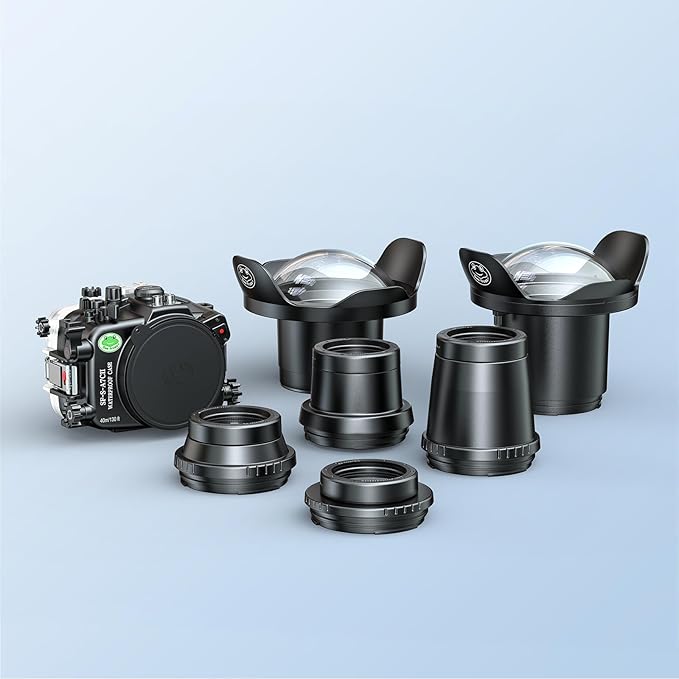 Sea frogs Underwater Camera Case Compatible with Sony A7C-II for E 10-18mm F4 OSS IPX8 40m/130ft Maximum Diving Depth Waterproof Camera Housing for Diving, Surfing, Rowing, Skiing A7C-2 A7C II