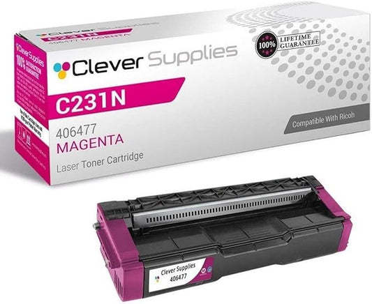CS Replacement Toner Cartridge Compatible with Ricoh C231N 406477 Magenta Color Laser Aficio SP C231N Aficio SP C231SF Aficio SP C232DN Aficio SP C232SF Magenta