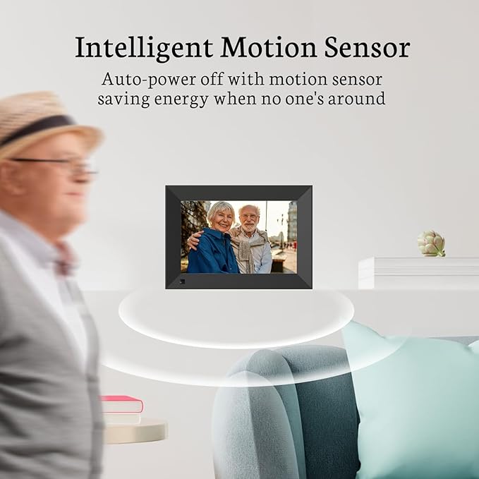 BSIMB 8 Inch Digital Picture Frame, Photo Frame Electronic WiFi Digital Frame1280x800 HD Touch Screen 16GB, Share Pictures/Videos via App/USB/SD Easy Setup Gifts for Mom, Auto-Rotate, Solid Black