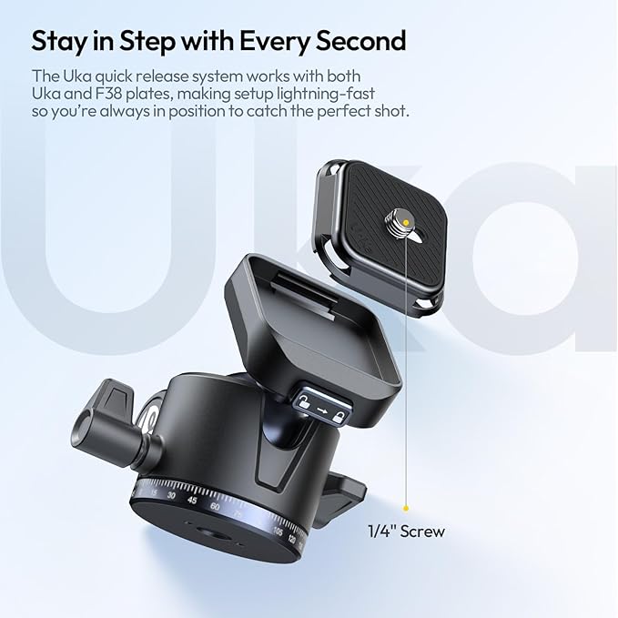 ULANZI Ombra ⅡCamera Tripod 61.5 Inch, 360° Ball Head Travel Tripod Stand with Uka Quick Release Plate for DSLR Sony Canon Fujifilm Camera Smartphone Vlogging Photography with Phone Mount Carry Bag