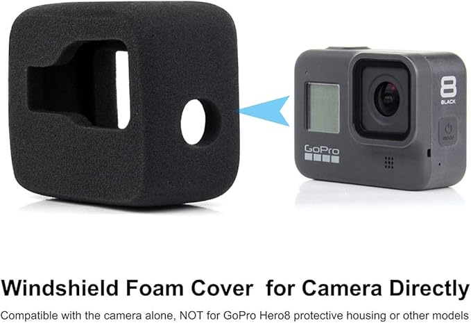 2-Pack Windslayer Cover Housing Frame Case for GoPro Hero 8 Black, Reduces Wind Noise for Optimal Audio Recording